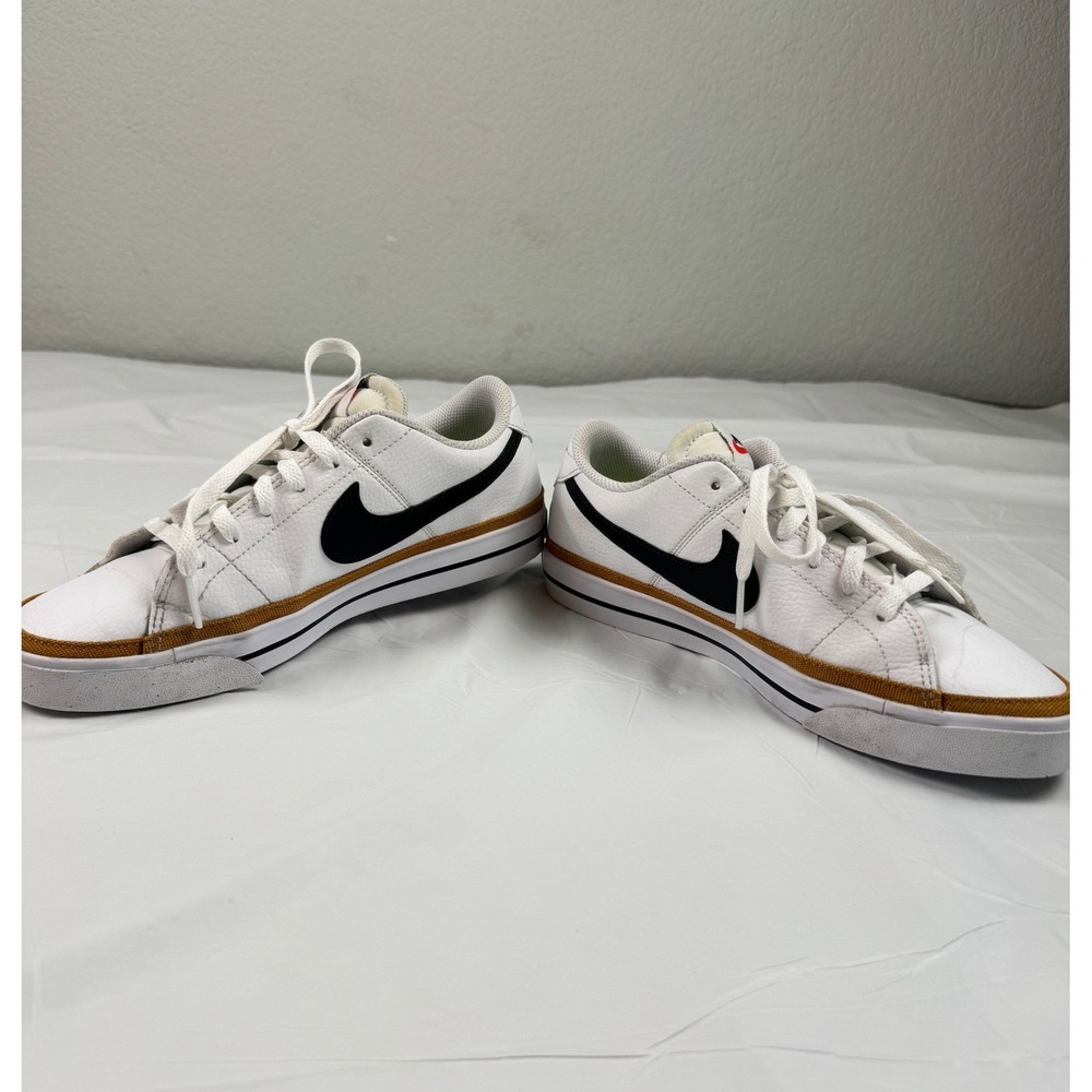 Nike Court Legacy White Black Tan Leather Sneakers Women's 9 - Picture 4 of 9